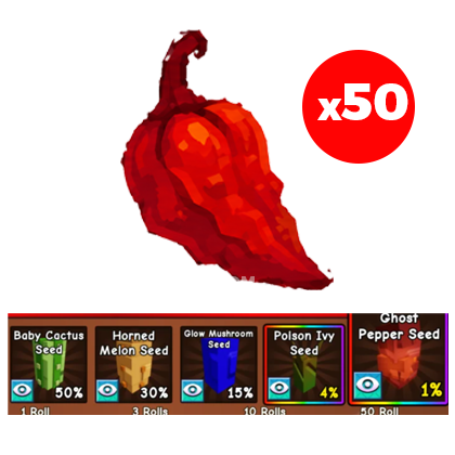 Grow a Garden 2 ShopGhost Pepper Pack×50 Roll