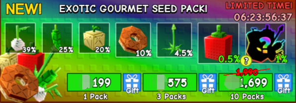Grow a Garden Items Exotic Gourmet Seed Pack*1