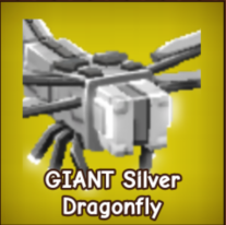 Grow a Garden ItemsMega GIANT Silver Dragonfly (HUGE) (38-40KG Age 100)