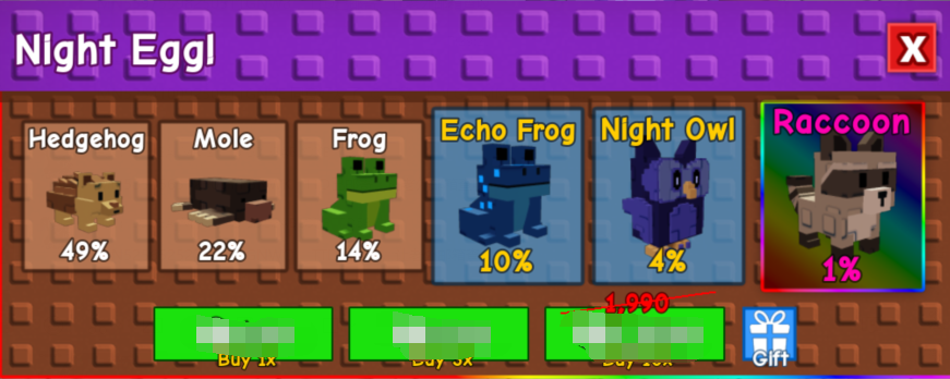Grow a Garden Items All Server Night Egg*10