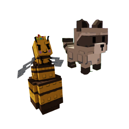 Grow a Garden Items Queen Bee + Raccoon Bundle